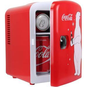 코카콜라 12V 휴대용 4L 쿨러/워머 AC/DC POWER LOGIC 코드 포함 컴팩트 여행용 스피커 및 개인용 미니 냉장고 음악 애호가를 위한 특별한 선물