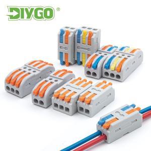10PCS 2/3 in out 퀵 와이어 커넥터 범용 컴팩트 SPL 222 레버 푸시 인 전기 케이블 터미널 Led 스트립 라