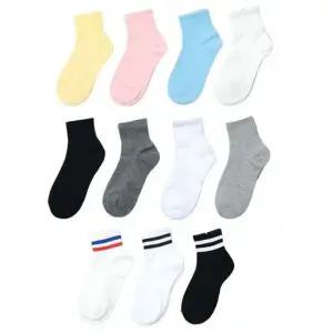 베이직 컬러 교복 양말 10족 여자 학생 데일리 코디