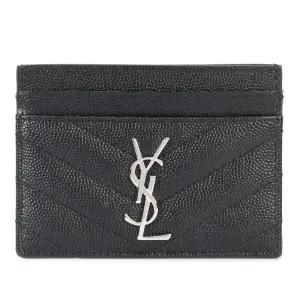 쉐브론 퀼팅 YSL 로고 카드지갑 423291 BOW021000