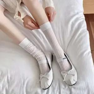 심플 데일리 스타일 여성 시스루 골지 패션 양말