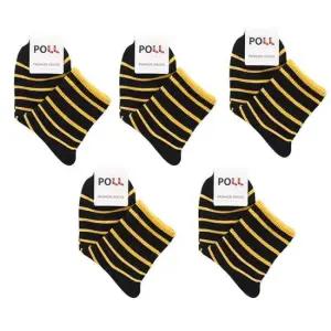 여자패션양말 스트라이프 골지양말 5켤레 (검노)