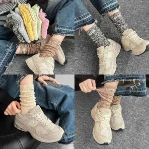 패치보카시양말 니트 여성 겨울 컬러 삭스 데일리