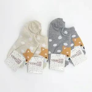 캐주얼 러블리 여자 캐릭터 프린팅 덧신 4켤레 묶음