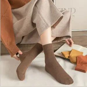 5쌍 세트 두꺼운 긴목 양말 무지 양말 패션 남자 여자