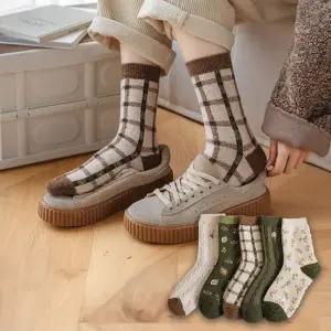 겨울양말 겨울 장목 예쁜 따뜻한 도톰 울 양말 5개 세트