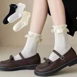 통기성 좋은 예쁜 양말 중목 여성 레이스 발목