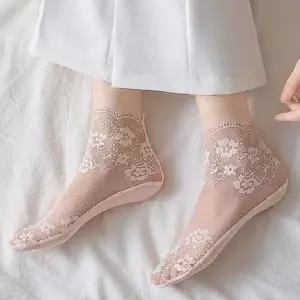 여자 시스루 레이스 양말 3켤레