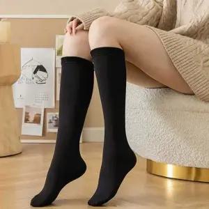 여 학생 겨울 기모 퍼 안감 무릎 니 삭스 반 타이즈