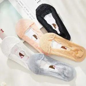 여성 레이스 미끄럼방지 덧신 X5개 페이크삭스 양말