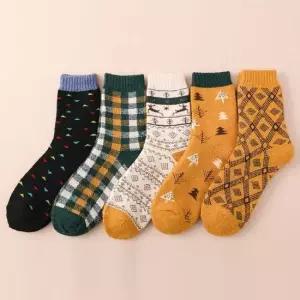 기모양말세트 옐로포레스트 양말 5켤레세트 여성 겨울 니트