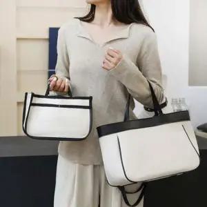 여성 가방 배색 캔버스 토트백 미니백 세트 토트백세트