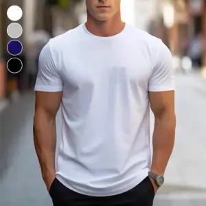 [옷자락]남자 데일리 편안한 기본 라운드 반팔 티셔츠