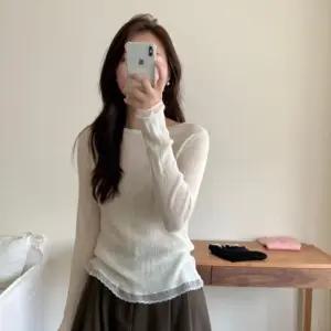 [옷자락]여자 봄가을 데일리 시스루 레이어드 긴팔 니트