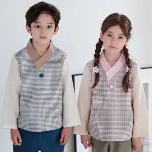하랑한복 아동 여름 생활한복 티셔츠 바지 원피스 점프 수트 여아 남아 간절기 상하의세트