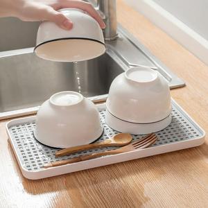 이중층 그릇 및 식기 건조대 차 세트 건조 트레이 주방 및 욕실 수납 청소가 쉬운 건조판