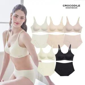 [시크릿쿠폰][크로커다일] 에어로쿨 인견쉘론 스트랩 심리스브라팬티 10종세트 CDIJ025_00
