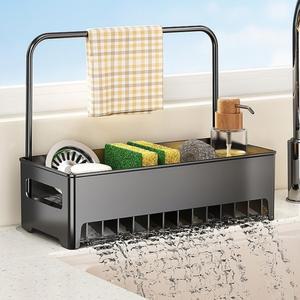 공간 절약형 주방 싱크대 정리함 다용도 배수대 및 접시 스펀지 천 브러시용 분리형 홀더 청소가 쉬움