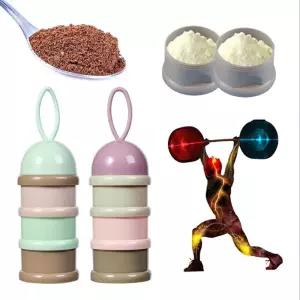 퍼플 민트 3단 가루 프로틴 소분 용기 미니사이즈 프로틴분할통