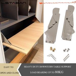 아래로 뒤집는 캐비닛 도어 지지대 80kg 스테인리스 스틸 브래킷 책상 플립 테이블 연결 풀다운 힌지