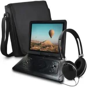 코어 이노베이션스 14인치 휴대용 DVD 플레이어헤드폰 리모컨 케이스 포함 블랙