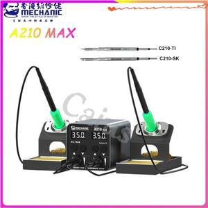 MECHANIC A210 Max 듀얼 항온 납땜 스테이션 5 스토리지 범용 다리미 핸들 재작업 도구