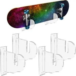 BiJun 스케이트보드 벽걸이 스노보드 디스플레이 아크릴 수평 랙 보관 걸이투명