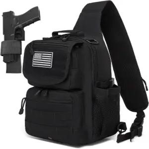 ATBP 전술 크로스바디 백 홀스터 숄더 백팩 6 엘라스틱 슬롯 물병 홀더 캐리어 액세서리 파우치 15L