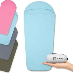 JIUSAIRUI 4.2온스 초경량 침낭 라이너 u2013 지퍼 휴대용 여행 시트 없음 퀵 드라이 및 세탁기 세탁 가능