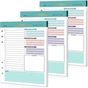 A5 리필 페이퍼 플래너 삽입물 3팩 6홀 루즈 300페이지 예산 바인더 메모용 저널 노트 작업 목록 8.3 x 5.6