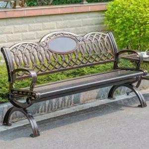 야외 철제 벤치 카페 공원 포토존 등받이 주물 의자