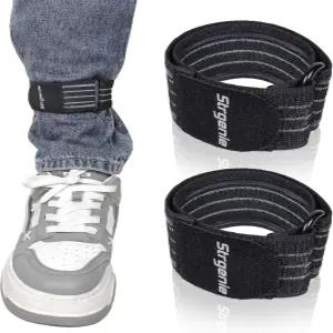 미끄럼 방지 스트립이 있는 신축성 부츠 스트랩 카우보이 발목 조절 가능한 팬티 다리