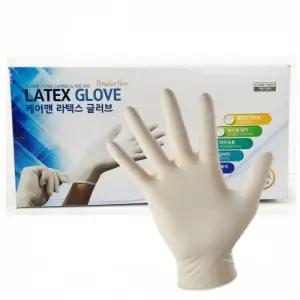 케어맨 라텍스 백색 글러브 100매입