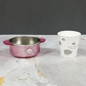 투명 스텐공기 공기 어피치 안전핸들 논슬립 아동식기