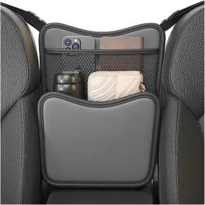 FSTURIOS 차량 정리함 시트 사이 보관 휴지 홀더가 있는 나파 가죽 앞좌석 가방 휴대폰 문서용 자동차 콘솔