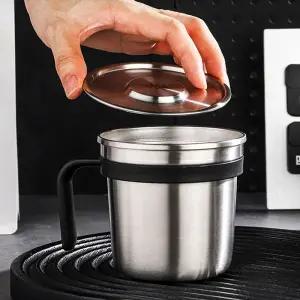 스텐 캠핑컵 450ml 블랙 음료 손잡이 대용량 아웃도어 아웃도어 차박 트레킹