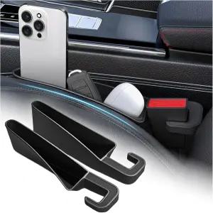 좌석 벨트 구멍이 있는 VKQTS 2PCS 쇼트 카시트 갭 필러 정리함 드롭아웃 방지 시트 콘솔 채우고 범용