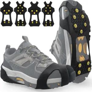 신발 부츠 위를 걷는 2쌍의 크립톤 스 클리트 스노우 그립 트랙션 앤 미끄럼 방지 빠르게 통과합니다