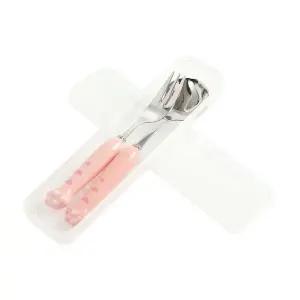 호랑 핑크 숟가락 포크 세트 소풍 스텐 스푼 수저 식기 케이스 선물 수저통