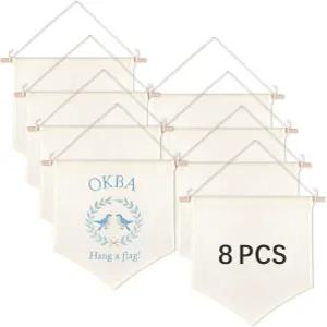 8개의 PCS 캔버스 배너 벽걸이 브로치 주얼리 보관 케이스 스탠드 에나멜 핀 디스플레이 승화 빈 홀더