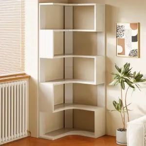 코너 책장 ㄱ자 원목 장식장 틈새 우드 수납 디자인 화이트 서재