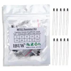 NTC 서미스터 저항 키트 NTC-MF52AT 1K 2K 3K 4.7K 5K 10K 20K 47K 50K 100K -5% 3950B 100 개  10 값 x 10