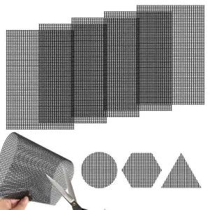 5pcs 검은 꽃 냄비 구멍 메쉬 패드 분재 하단 그리드 매트 토양 손실 방지 통기성 배수