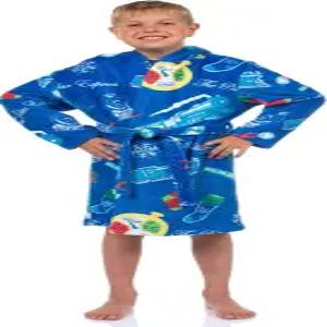 INTIMO 폴라 익스프레스 로브 보이즈 영화 영감 디자인 플러시 후드 목욕 가운