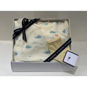블루독베이비 (YE)큐티고래 반팔 바디수트.양말세트(46370-040-12+46170-011-03)
