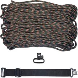 파라코드 플래닛 DIY 조절 가능한 스트랩 다목적 슬링 550파운드 및 1인치 웨빙 우드랜드 카모블랙 포함