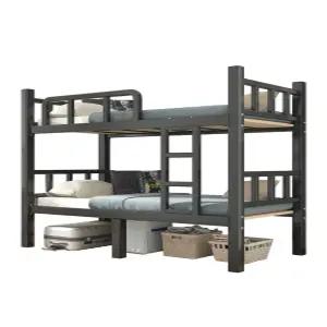 기숙사 2층 침대 조립식 연동형 철재 철판 벙커 프레임 원목 이층 침구 철제 게스트하우스
