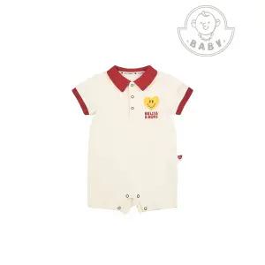 벨리타앤보이즈 베이비 레드 스마일 하트 칼라 점프수트 BB6EBS12DR