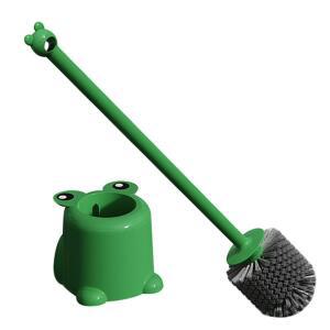 플라스틱 부드러운 강모 청소 브러쉬 녹색 개구리 화장실 브러시 기본 브러시와 크리 에이 티브 긴 핸들 브러시 욕실 액세서리