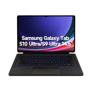 삼성 갤럭시 탭 S10 울트라 / S9 14.6인치 마그네틱 탈착식 책 커버 스타일 키보드 멀티터치 트랙패드 백라이트 S 펜 홀더-블랙용 덱스너 케이스